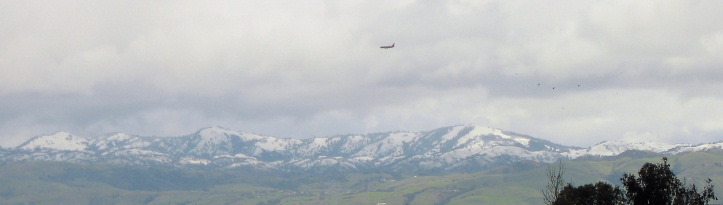 Snow on the hills east of San Jose