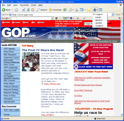 Republican Party in Internet Explorer