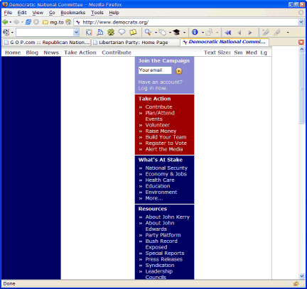 Democratic Party in Firefox
